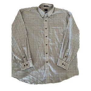 🌵4/$25 Arrow Shirt Men’s XL Button Up Plaid Long Sleeve Plaid Beige Career Prep